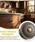 Vintage Bronze Cabinet Knobs With Backplates 5 Pack For Dresser Cupboard Wardrobe Mushroom Drawer Pulls Decorative Zinc Alloy Hardware Easy Install Dual Screw Sizes in kitchen setting