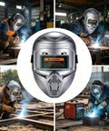 Pro Grade Auto Darkening Welding Helmet With Smart Sensor True Color HD Clarity Arc Protection Welder Hood in use