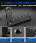 Heavy Duty L Corner Braces 10 Pack With Screws, 1.50 x 2.56 x 0.12 Inch Right Angle Brackets, steel details close-up