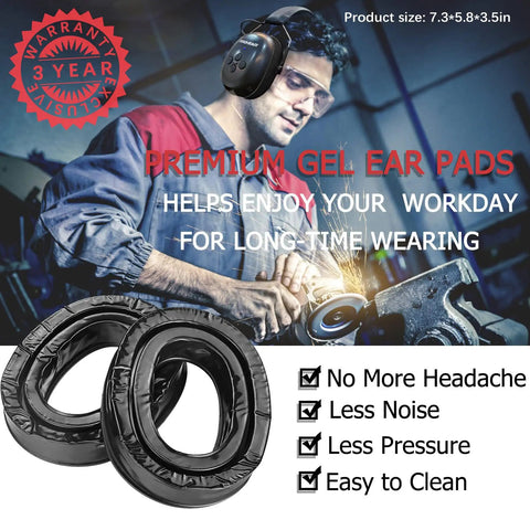 Worker using Gel Ear Pads Bluetooth Headphones 6.0 for hearing protection while operating machinery