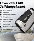 No-Brainer Pro Grade Golf Rangefinder With Slope Switch, Flag Lock And Vibration, 1500 Yard Range, 7X Magnification on golf club
