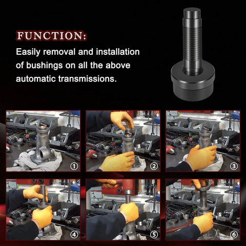 Steps to use Transmission Bushing Driver Tool Kit 39 Pc Set for Ford GM Chrysler Transmissions with Bearing Seal Installer