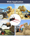 49 Inch Heavy Duty Hay Spear Bale Fork For Tractor And Skid Steer Quick Attach Spike With Hex Nut And Sleeve, 4500 Lbs Load Capacity