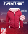 Girls Cozy Soft Fleece Sherpa Lined Zip Up Hoodie For School And Play in fuchsia pink with zipper, size 5-6, easy layering.