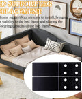 Heavy Duty Rock Solid Bed Frame Legs Replacement Kit With Bolt On Hardware 5 Inch Straight Support Feet for Wooden Beds in Black