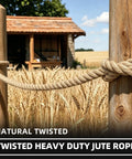 Natural Three Quarter Inch Jute Rope One Hundred Feet Thick Manila Hemp For Crafts Nautical Decor Railings Hammocks