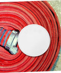 Four Pack Heavy Duty Metal Fire Sprinkler Nozzle Cover Plates Dead Easy Install For Concealed Automatic Sprinkler Systems on red fire hose.