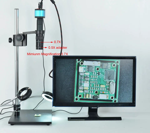 0.5X Barlow Lens For Stereo Microscope Big Attachment Objective Lens Doubles Your Magnification And Extends Working Distance For Industrial Microscopy With C Mount Camera Compatibility 10X To 300X Display Range on stereo microscope setup