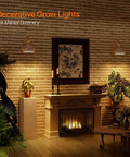 Go-To Rattan Hanging Grow Light For Indoor Plant Parents, 3800K Warm White botanical dome above plants in cozy room.