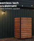 Wood Privacy Screen For Outdoors No Dig Garden Fence Hide Trash Cans And Air Conditioner Units Decorative Patio Privacy Screen For Backyard Or Balcony Reddish Brown Yard Vibe installed on patio