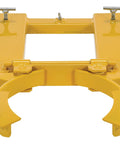 Front view of Beefy Steel Adjustable Single Drum Gripper For Forklifts Fits Steel Or Plastic Drums Quick Release Built Tough Drum Clamp.