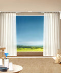 Smart Electric Curtain Track System For Windows 20 To 165 Inches With Remote Control Motorized Opener Voice Activated With Alexa Google Home Tuya Smart Life App Compatibility Scheduling And No Hub Needed installed above white curtains