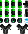 Top Rated 17 Piece Soaker Hose Repair Fittings Kit With 3/4 In Two Way Splitter Valves End Caps And Connectors For 1/2 Inch Garden Hoses, assorted fittings