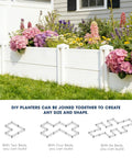 Vinyl Raised Garden Bed 4x4x1 Ft Open Bottom Planter For Above Ground Gardens with flowers outdoors