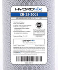 Hydronix 3 Pack Coconut Activated Carbon Block Water Filters 2.5 X 20 Inch 5 Micron NSF/ANSI Standard 42 Certified label