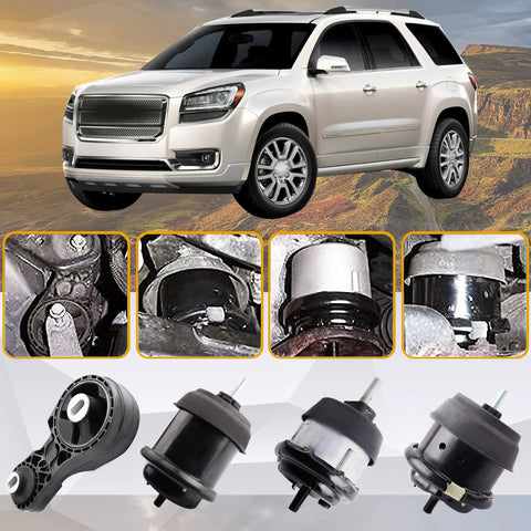 Four Piece Direct Fit Engine And Transmission Mount Kit For 3.6L V6 SUVs Including 2009 To 2017 Chevrolet Traverse, 2009 To 2016 GMC Acadia, Buick Enclave, And Saturn Outlook Replacement Replaces A5458 A5549 A5548 A5444