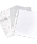 Pro Grade Sheet Protectors For 3 Ring Binder Featuring Slick Top Load Design Acid Free Clear Plastic Covers Letter Size 8 By 11 Inches Engineered For Heavy Paperwork And Daily Grind 100 Pack stacked with extra sheets on top.