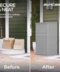 Secure Outdoor Parcel Drop Box With Lock For No Contact Front Porch Deliveries Weather Resistant 33 Gallon Package Storage