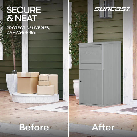 Secure Outdoor Parcel Drop Box With Lock For No Contact Front Porch Deliveries Weather Resistant 33 Gallon Package Storage
