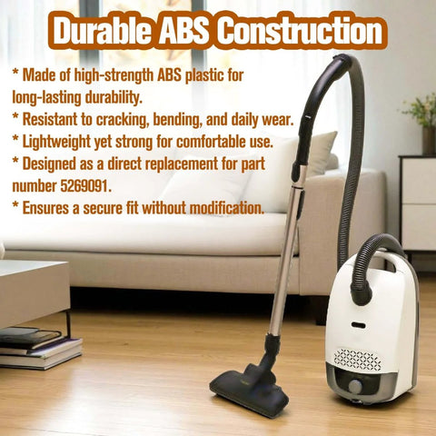 Miele Curved Hose Extension For S2110 S501 S524 And C1 C2 C3 Canister Vacuums shown attached to a vacuum