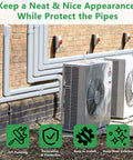 3in 25ft Decorative PVC Line Set Cover Kit For Ductless Mini Split Central AC And Heat Pump Systems on brick wall view