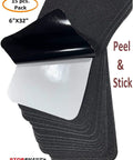 Stacked Self Adhesive Non Slip Stair Tread Tape 15 Pack Pre Cut 32 By 6 Inch Black Stair Step Strips with peel-off backing
