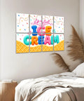 8 Pack Self Adhesive Acoustic Panels 48 By 72 Inches Assembled Ice Cream Waffle Design in a modern bedroom setting.