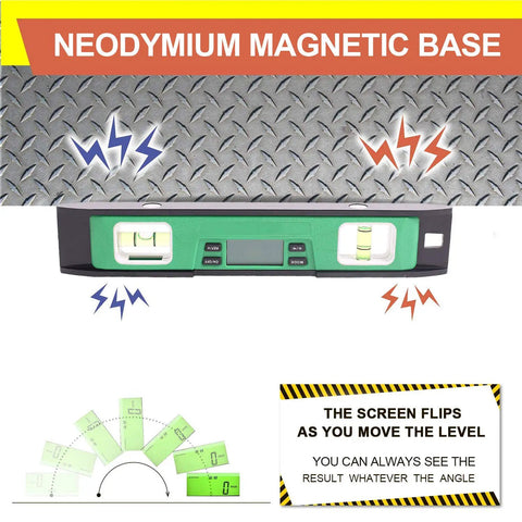 Premium 10 Inch Digital Torpedo Level Featuring Powerful Magnetic Base And Accurate Electronic Inclinometer For Dead On Angle Readings And Legit Layout Work On Every Single Project