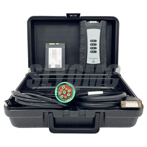 Pro Grade Service Advisor EDL Dealer Diagnostic Adapter For Construction, Agricultural And Forestry Equipment With EDL V3 And V5.3 Bluetooth, SSD, Software 5.3, And DTAC Support in black case with cables