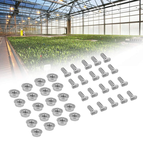 20 Piece M6 Stainless Steel Screws With Flange Nuts Set 304 Grade Hardware Fasteners For Greenhouse Projects