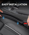 Easy install of Two Pack Car Seat Gap Filler Organizer for Between Seat and Console Keeps Coins Wallets Keys Handy Waterproof Durable TPE Material Black Universal Car Storage Box Inserts