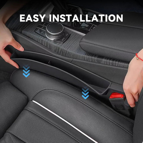 Easy install of Two Pack Car Seat Gap Filler Organizer for Between Seat and Console Keeps Coins Wallets Keys Handy Waterproof Durable TPE Material Black Universal Car Storage Box Inserts