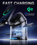 3 In 1 Wireless Charging Station For Apple Gear With MagSafe Stand, Qi2 15W Fast Charging, Auto Rotating Dock, close-up