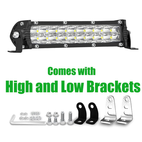 7 Inch Slim LED Light Bar For Trucks And Off Road Rigs 12V 60V Wide Range 60W 6000LM High Power Work Light Pod For ATV Golf Cart Lawn Mower Dirt Bike MTB Pit Bike And More