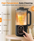 50 Oz Nut Milk Maker Machine Ten In One Automatic Plant Based Milk Maker boiling water with display and control panel