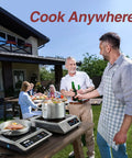 Induction Cooktop Pro Portable Workhorse Burner With 8 Inch Heating Coil Premium Stainless Steel Countertop Hot Plate outdoors