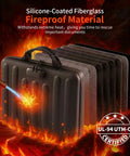 Must-Have Hard Shell Fireproof Document Organizer With Lock, Waterproof Safe Box for A4 Papers, 13 Pocket Accordion File