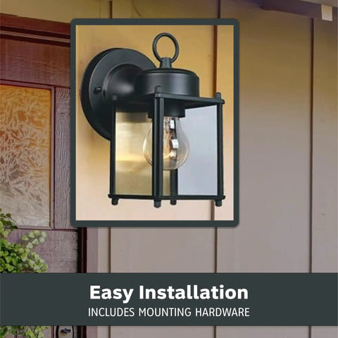 8 Inch Outdoor Wall Lantern Sconce In Black Finish For Front Door Patio And Porch Exterior Light Fixture That Is Built To Last