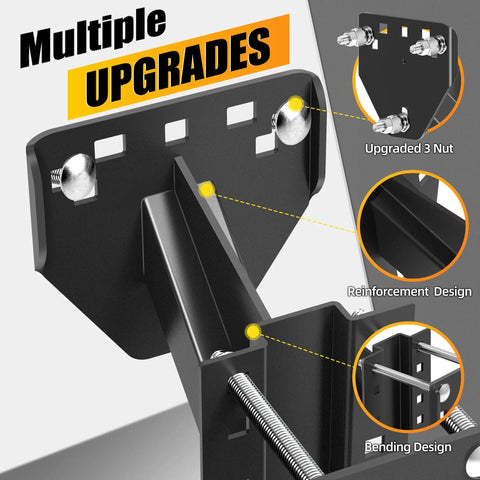 Close-up of Spare Tire Mount For Utility Trailers With 3 Nut Design showing reinforcement and bending features