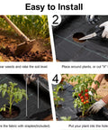 Steps to install Heavy Duty Weed Barrier Landscape Fabric 4 Ft by 100 Ft 3.2 Oz Woven Geotextile Mat for gardening.