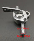Close-up of fuel petcock valve for Three Sixteenth Inch Gas Fuel Line Hose With Inline Shut Off Valve Petcock And Filters Clamps For 50cc to 150cc ATVs.