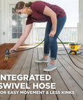 No Fuss Heavy Duty Airless Paint And Stain Sprayer Designed For Clean Low Overspray Results And Lightning Fast Coating On Exterior Siding Large Decks And Fences with integrated swivel hose for easy movement.