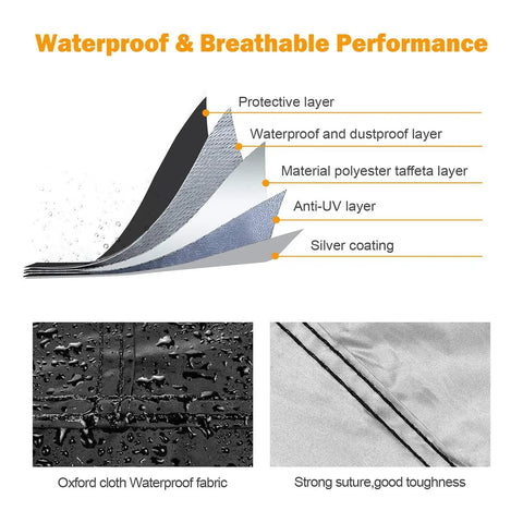 Heavy Duty All Weather Tough As Nails Sedan Car Cover Waterproof Anti UV Windproof Outdoor Full Car Cover Protects Layers
