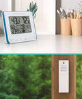Wireless Weather Station All In One With Heat Index And Dew Point Indoor Outdoor Temperature And Humidity Monitor Teal Blue