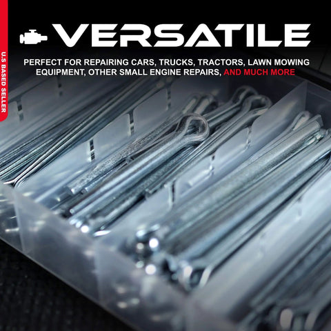 Large Cotter Pin Key 144 Pc Assortment Set 1 Eighth By 2 In To 1 Quarter By 3 In Steel Heavy Duty Locking Automotive Axle Trailer Pins