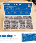 Top Shelf Heavy Duty 960 Piece M3 Hex Socket Head Cap Screw Assortment Kit With Hex Nuts And Flat Washers 304 Stainless Steel in organizer.