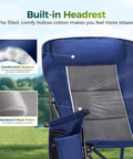 Oversized Folding Camping Chair With High Back Support Heavy Duty Lawn Chair For Adults Supports Up To 500 Lbs Portable Camp Chair With Cup Holders And Large Side Pocket For Outdoor Use featuring built-in headrest and mesh fabric