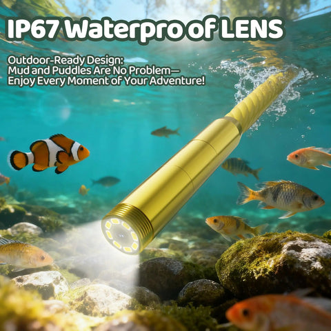 Kids Borescope Snake Camera Toy With Waterproof Flexible Tube Lights exploring underwater with fish