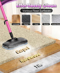 Heavy Duty Steam Mop Cleaner With Self Standing Base And Swivel Head High Temp Handheld Steamer For No Sweat Cleaning on various floor surfaces.