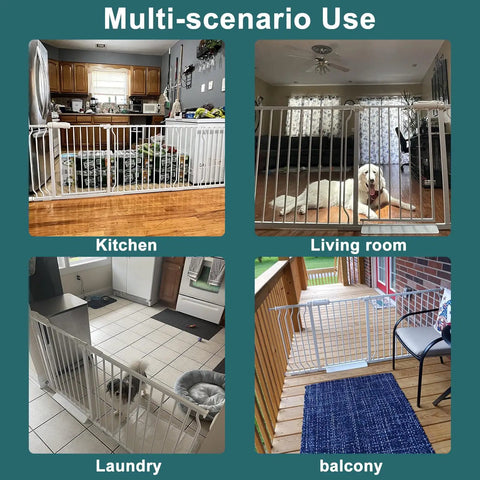 Extra Wide Pressure Mounted Baby Gate Walk Through For Kids And Pets With Extension For Doorways In Kitchen And Balcony